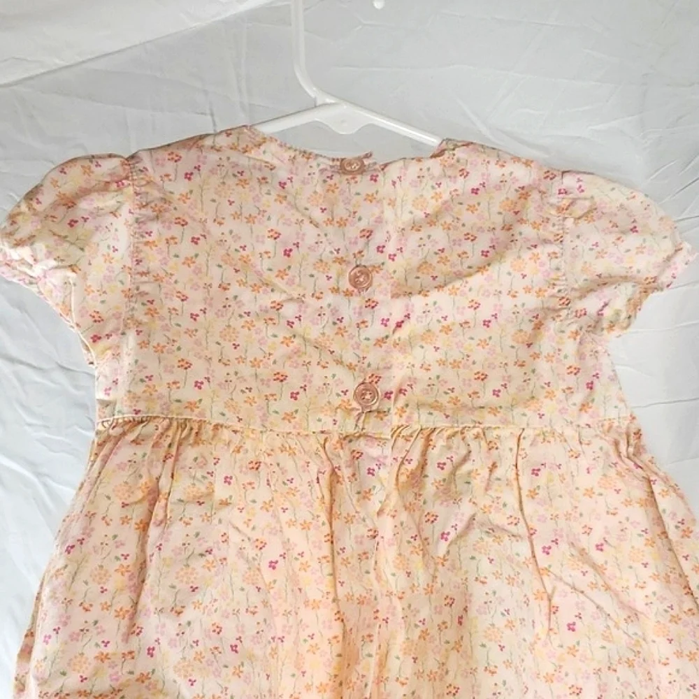 Vintage George‎ Pink Smocked Floral Cottagecore Dress